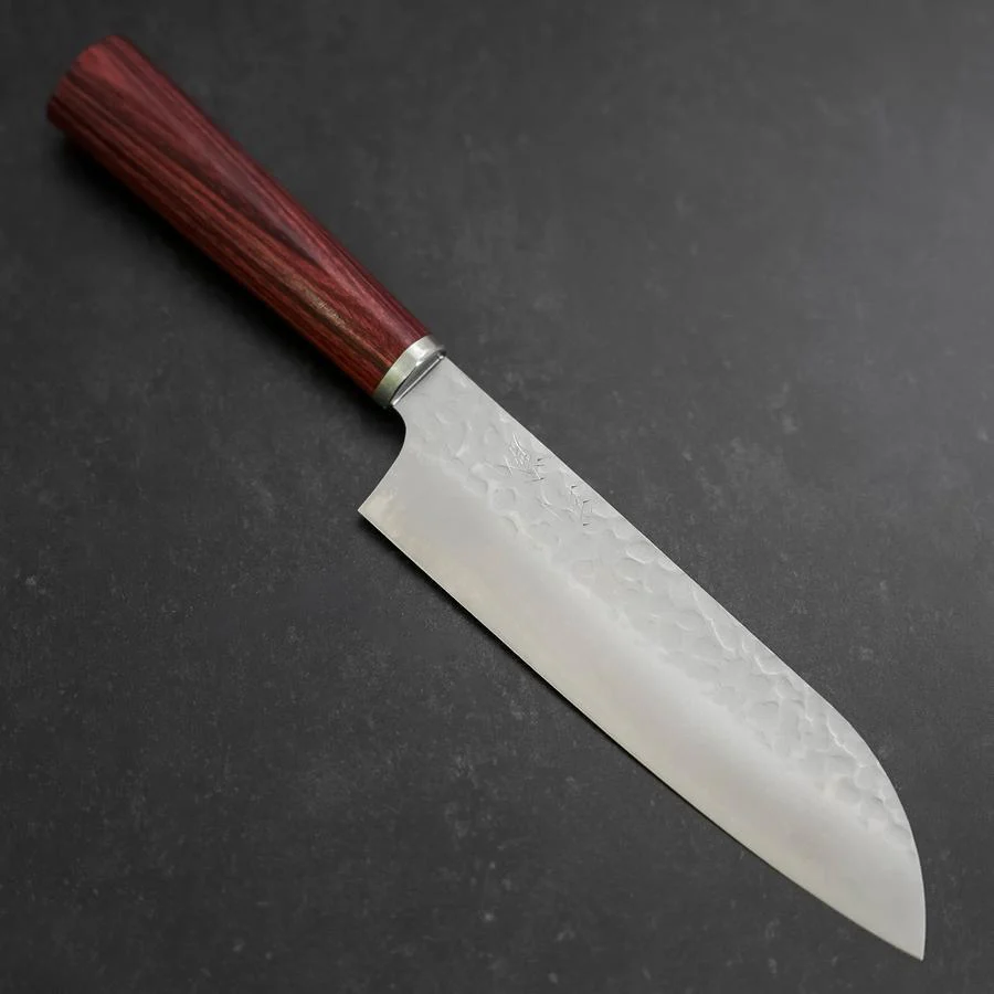 Santoku VG-10 Tsuchime Roter Westlicher Griff 165mm