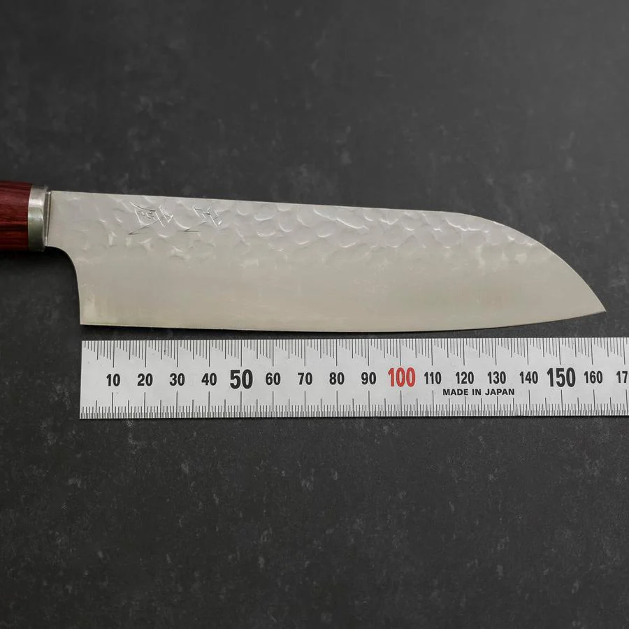 Santoku VG-10 Tsuchime Roter Westlicher Griff 165mm - Image 6