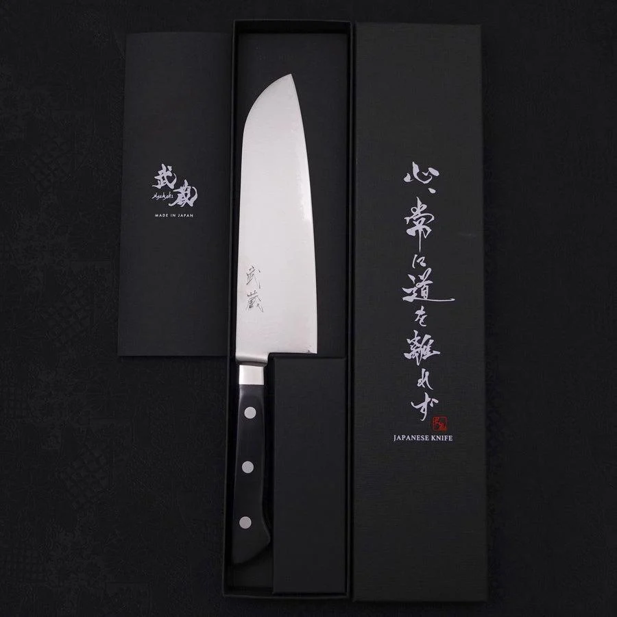 Santoku VG-5 Damast Schwarzer Westlicher Griff 175mm - Image 8