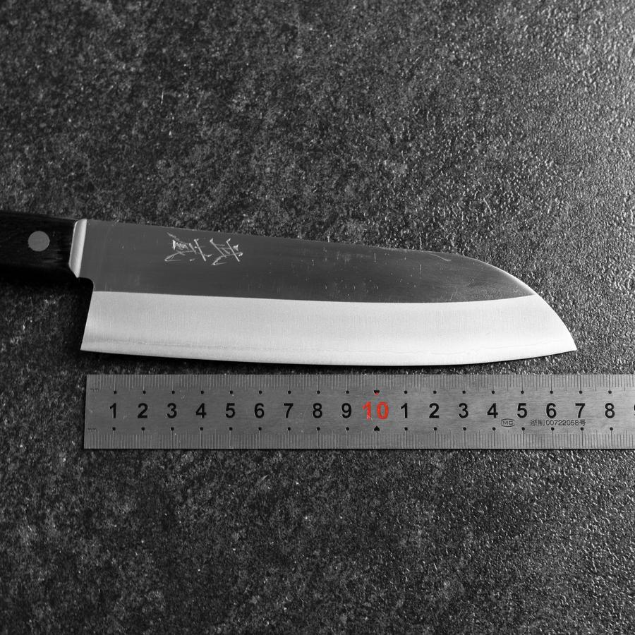 Santoku VG-5 Poliert Schwarzer Westlicher Griff 170mm (Tsuba Nashi) - Image 7
