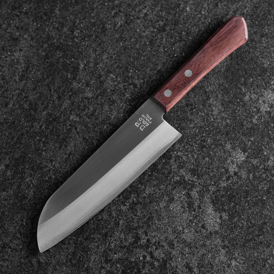 Santoku VG-5 Poliert Brauner Westlicher Griff 170mm (Tsuba Nashi) - Image 2