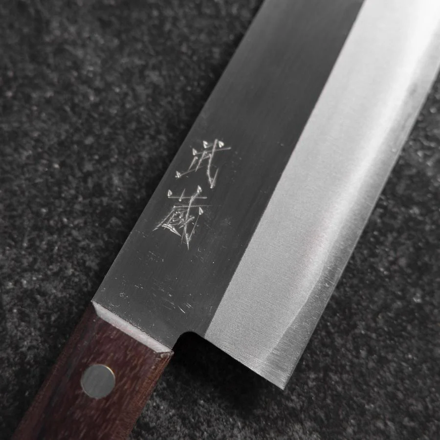 Santoku VG-5 Poliert Brauner Westlicher Griff 170mm (Tsuba Nashi) - Image 3