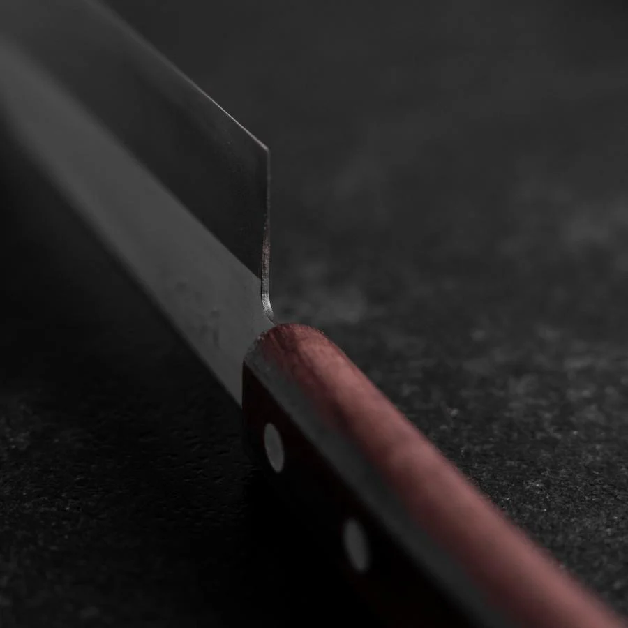 Santoku VG-5 Poliert Brauner Westlicher Griff 170mm (Tsuba Nashi) - Image 4