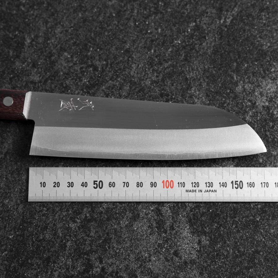 Santoku VG-5 Poliert Brauner Westlicher Griff 170mm (Tsuba Nashi) - Image 7