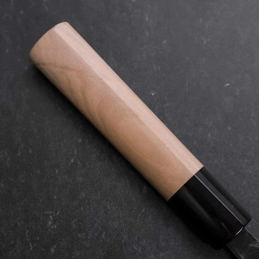 Santoku White Steel #2 Kurouchi Damast Büffelhorn und Magnolienholz Griff 165mm - Image 7