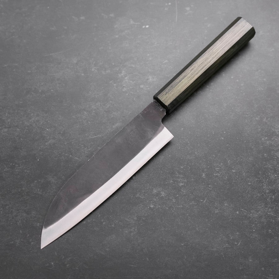 Santoku White Steel #2 Kurouchi Grüner Urushi Griff 165mm - Image 2
