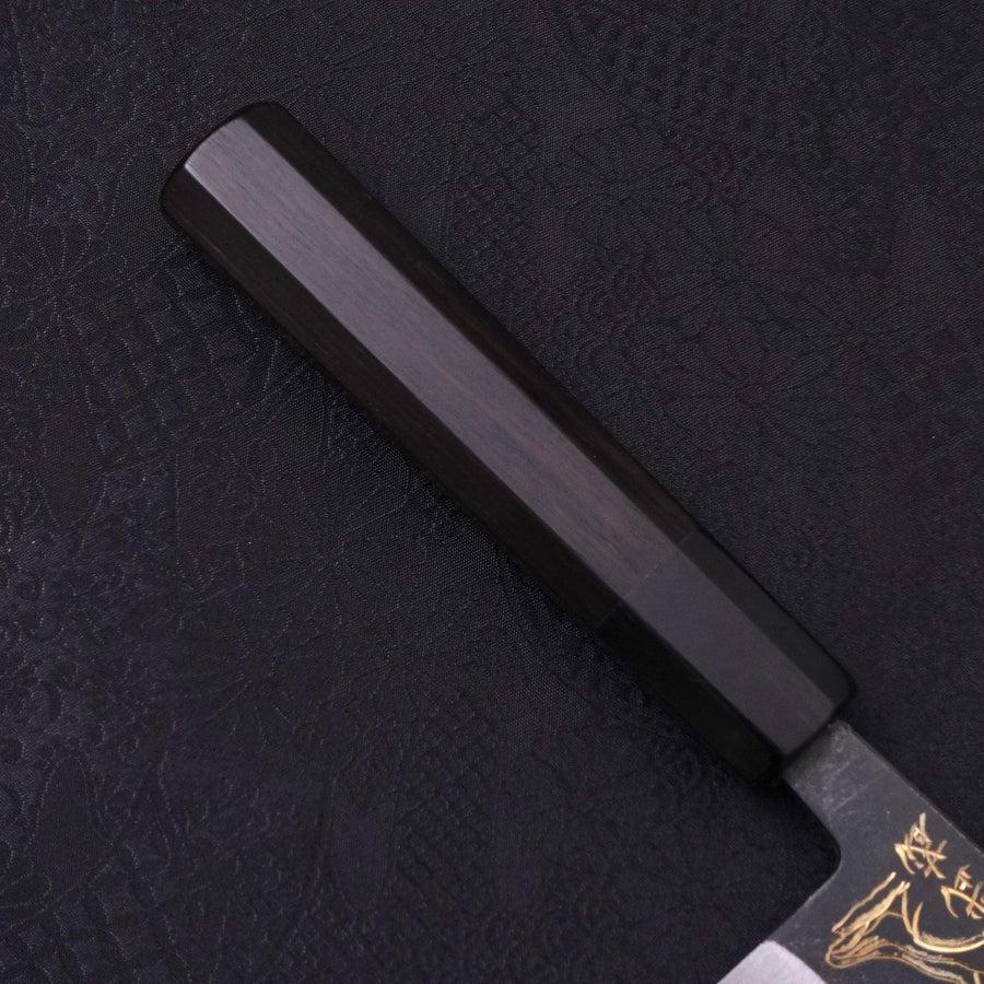 Santoku White Steel #2 Kurouchi Chokin "Kappa Auf Frosch" Büffelhorn und Ebenholz Griff 170mm - Image 7