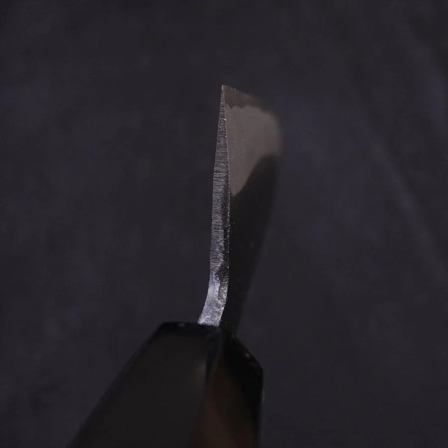 Santoku White Steel #2 Kurouchi Chokin "Tiger-Bambus" Büffelhorn und Ebenholz Griff 170mm - Image 5