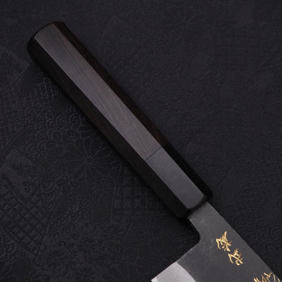 Santoku White Steel #2 Kurouchi Chokin "Bijin-Ga In Ukiyo-E" Büffelhorn und Ebenholz Griff 170mm - Image 7