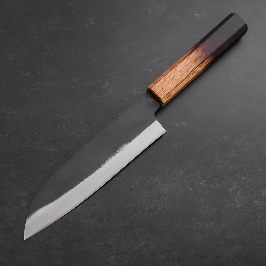 Santoku White Steel #2 Kurouchi Yaki Urushi Griff 165mm - Image 2