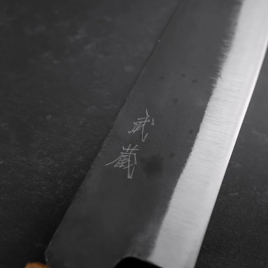 Santoku White Steel #2 Kurouchi Yaki Urushi Griff 165mm - Image 3