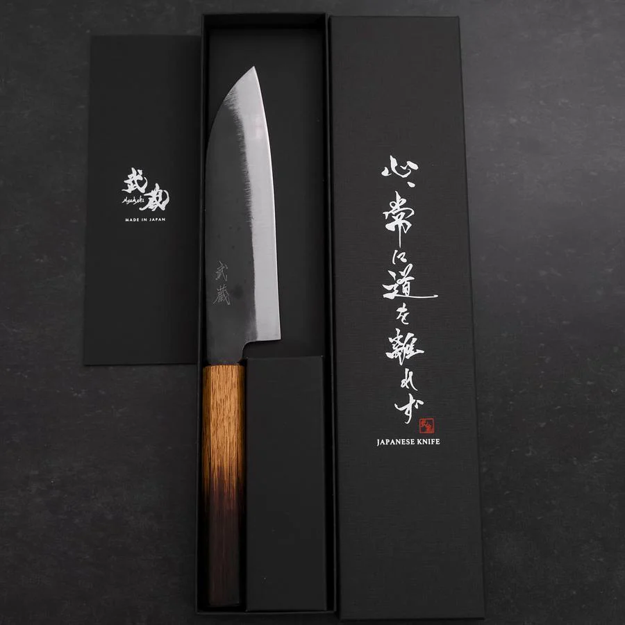 Santoku White Steel #2 Kurouchi Yaki Urushi Griff 165mm - Image 8