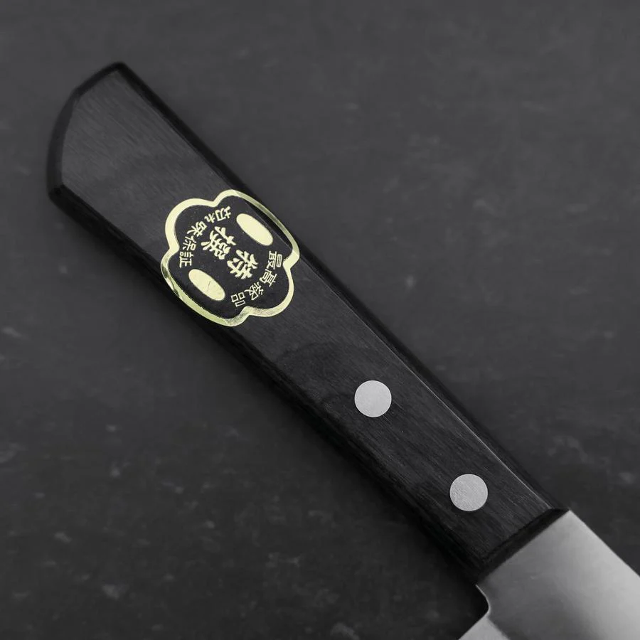 Santoku White Steel #2 Edelstahlummantelung Poliert Schwarzer Westlicher Griff 170mm - Image 6