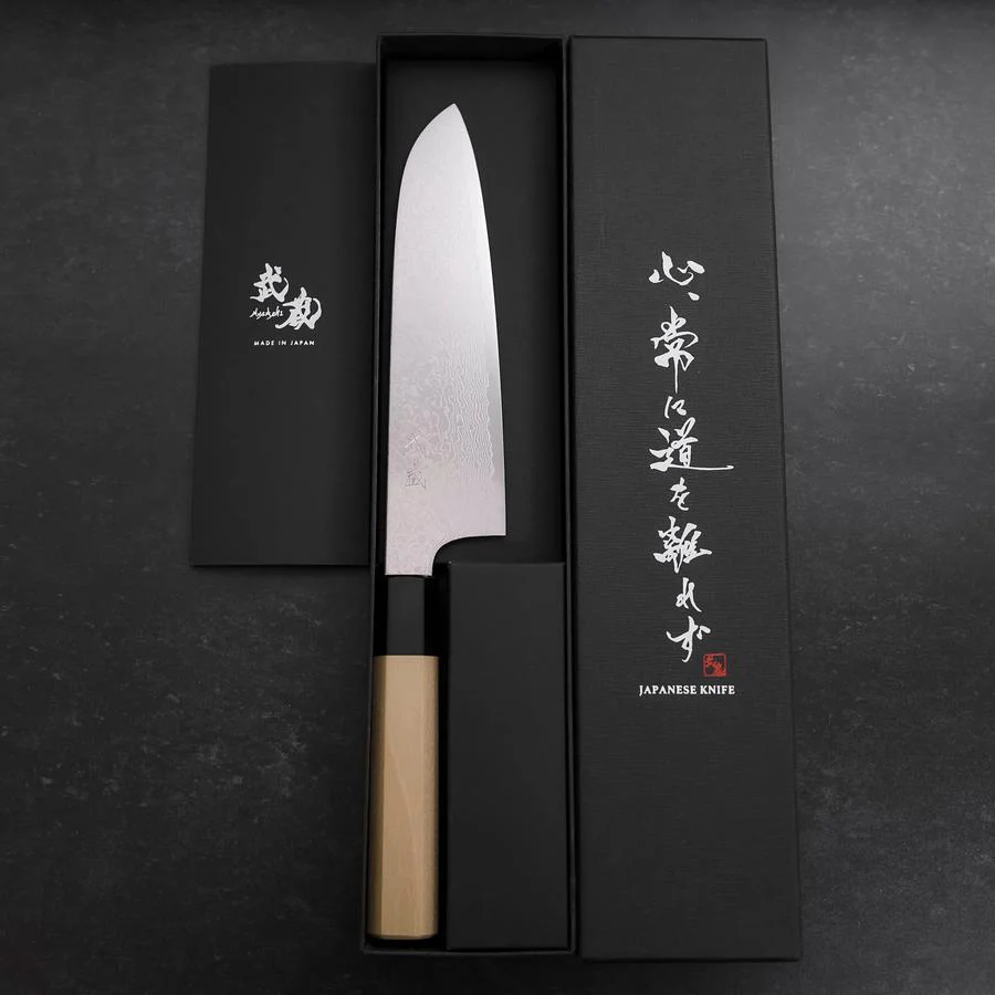 Santoku ZA-18 Damast Büffelhorn und Magnolienholz Griff 180mm - Image 8