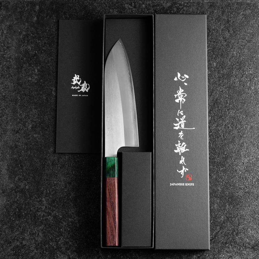 Santoku ZDP-189 Poliert Grüner Rosenholz Griff 165mm - Image 8