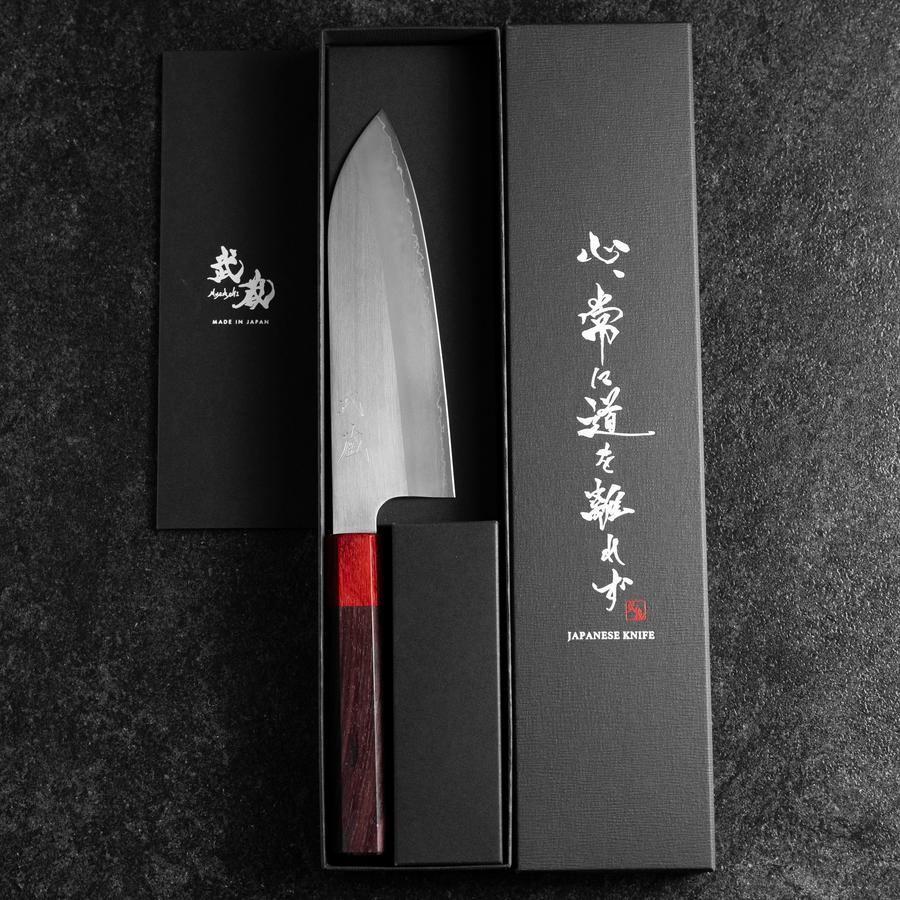 Santoku ZDP-189 Poliert Roter Rosenholz Griff 165mm - Image 8