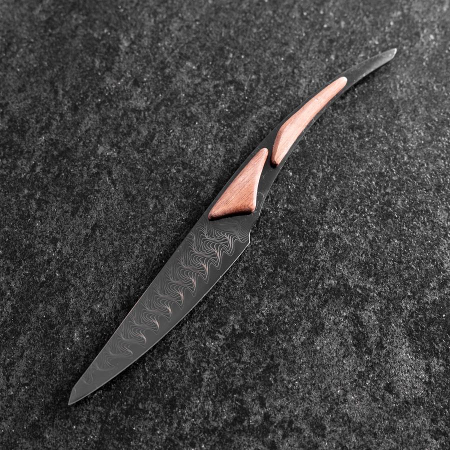 Steakmesser VG-10 Kagami Damast Ahornholz Griff 100mm - Schwarz - Image 2