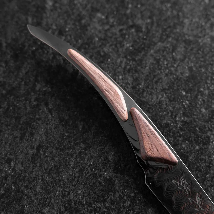 Steakmesser VG-10 Kagami Damast Ahornholz Griff 100mm - Schwarz - Image 4