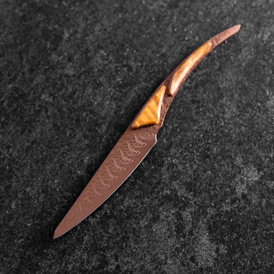 Steakmesser VG-10 Kagami Damast Ahornholz Griff 100mm - Braun - Image 2