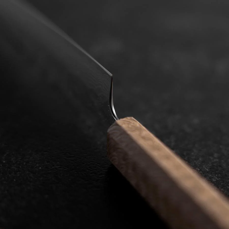 Sujihiki 440C Nashiji Damast Kagami Weißer Urushi Griff 240mm - Image 4