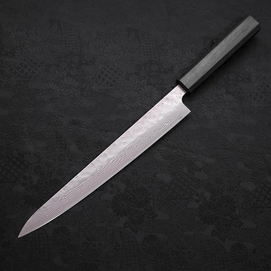 Sujihiki AUS-10 Nashiji Damast Grüner Urushi Griff 240mm - Image 2