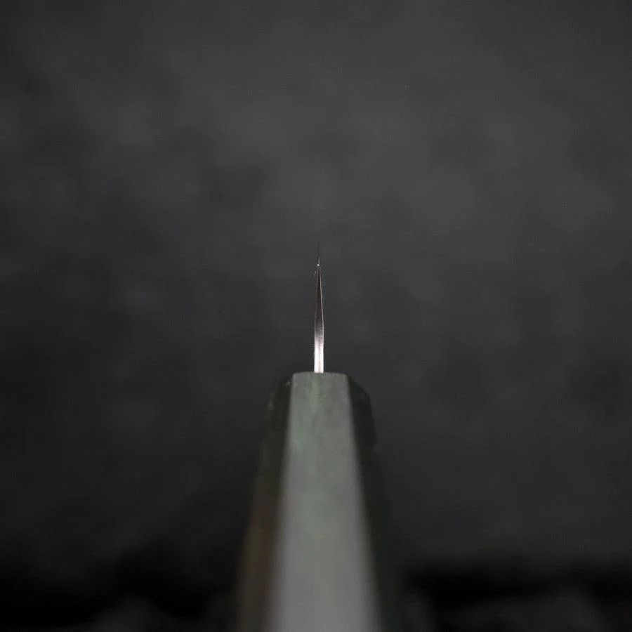 Sujihiki AUS-10 Nashiji Damast Grüner Urushi Griff 240mm - Image 4