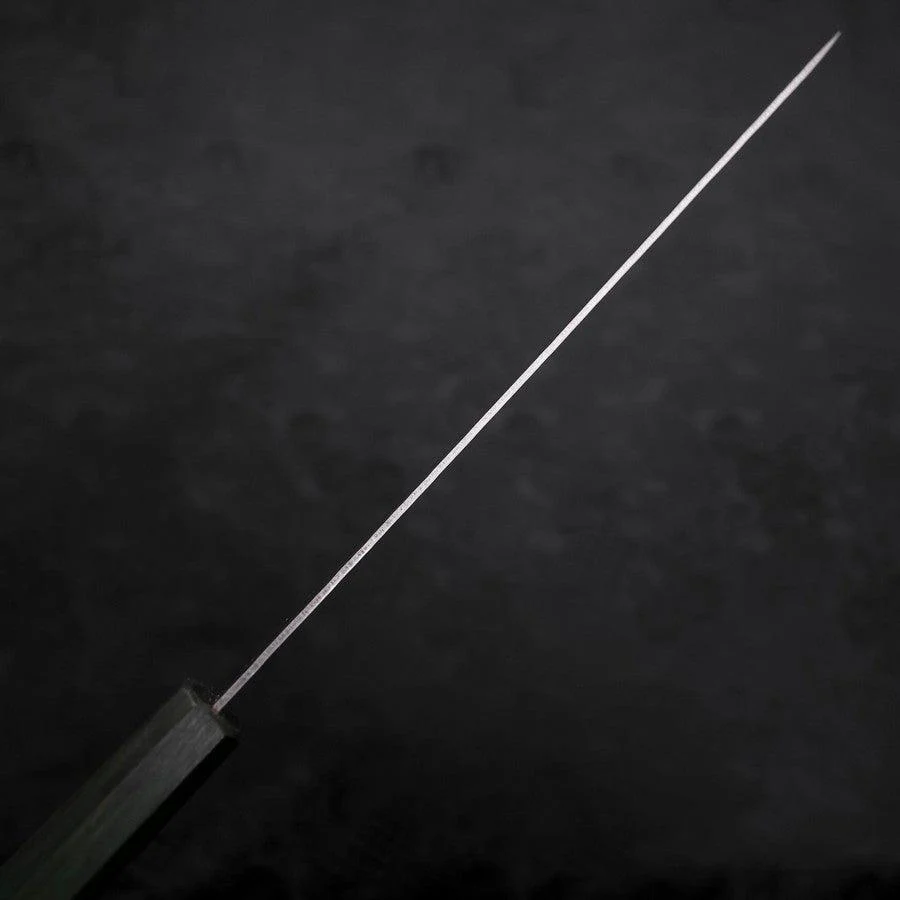 Sujihiki AUS-10 Nashiji Damast Grüner Urushi Griff 240mm - Image 5