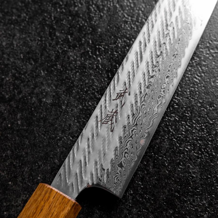 Sujihiki AUS-10 Nawame Damast Yaki Urushi Griff 240mm - Image 3