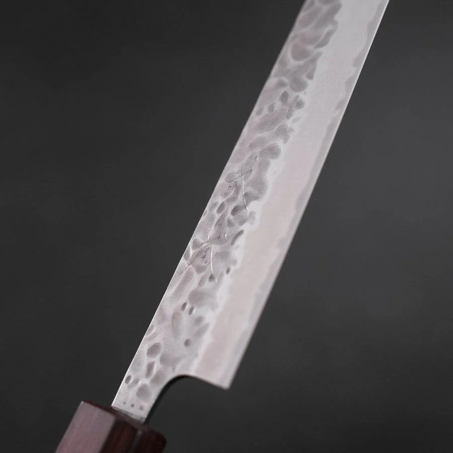 Sujihiki AUS-10 Tsuchime Damast Lila Urushi Griff 240mm - Image 3