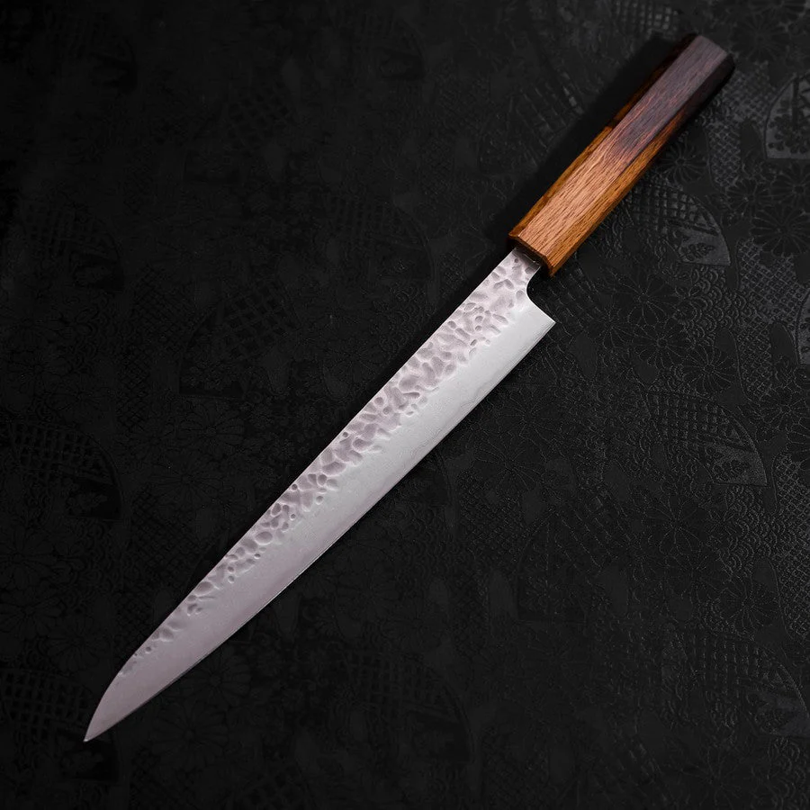 Sujihiki AUS-10 Tsuchime Damast Yaki Urushi Griff 240mm - Image 2