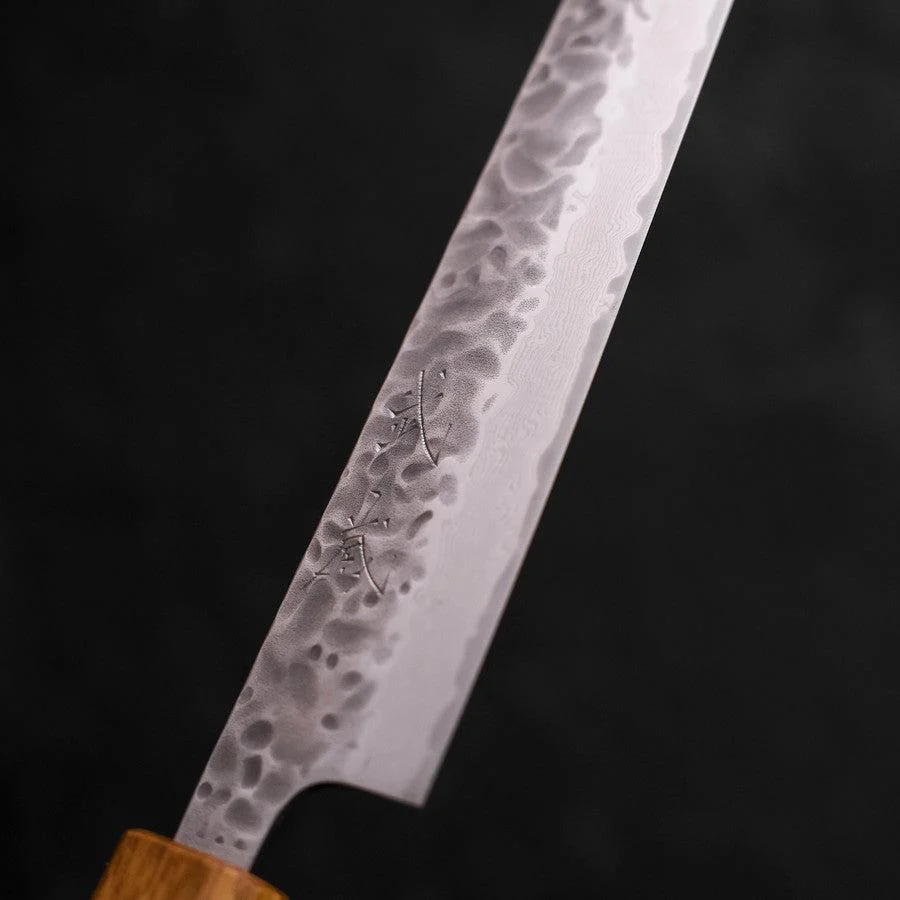Sujihiki AUS-10 Tsuchime Damast Yaki Urushi Griff 240mm - Image 3