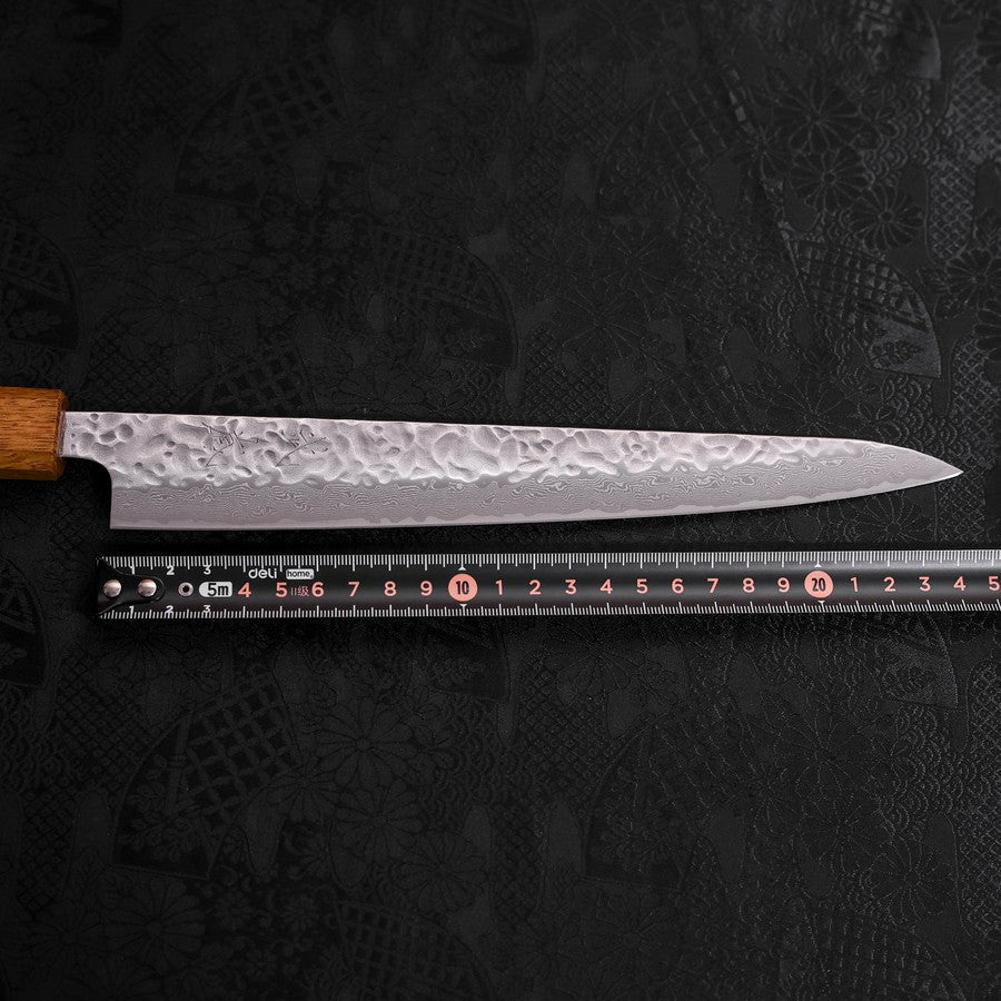 Sujihiki AUS-10 Tsuchime Damast Yaki Urushi Griff 240mm - Image 7