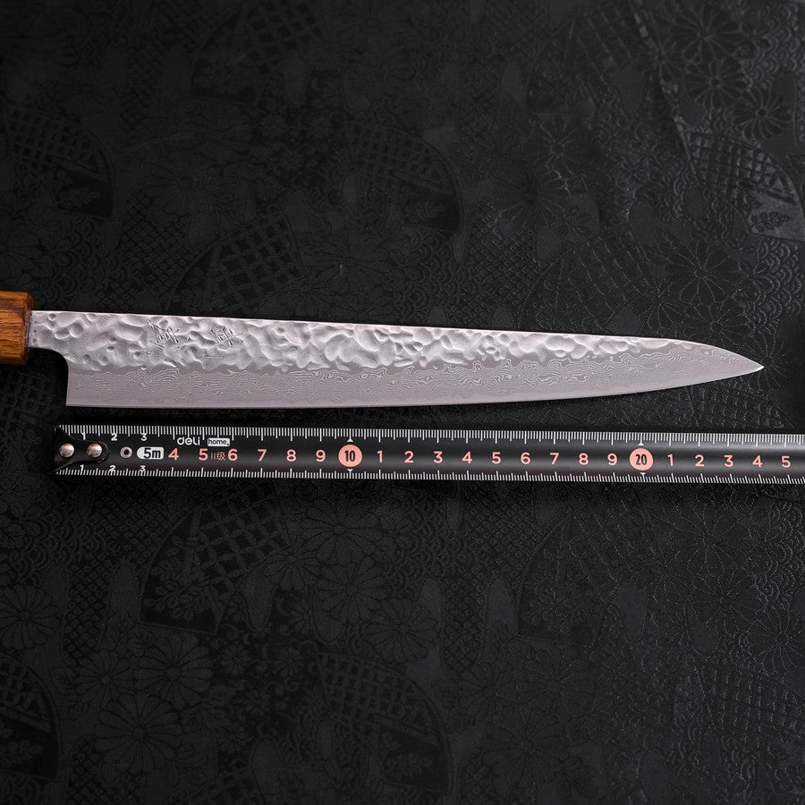 Sujihiki AUS-10 Tsuchime Damast Eichenholz Griff 240mm - Image 7