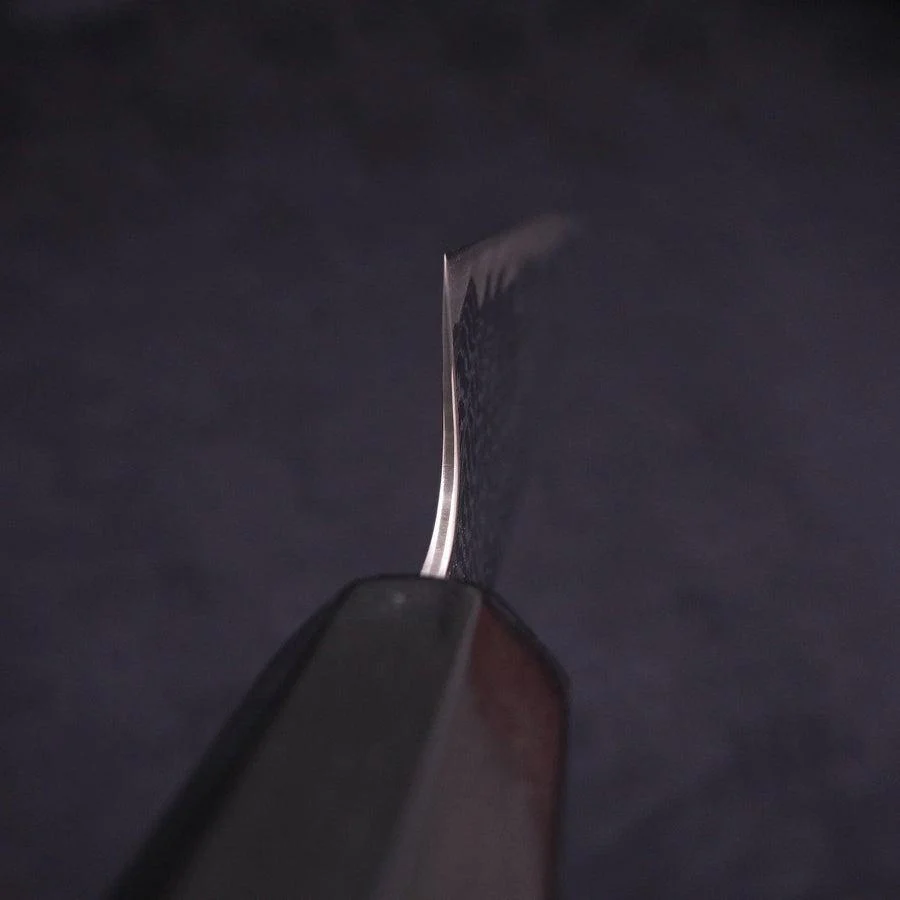 Sujihiki AUS-10 Wellen-Damast Büffelhorn und Magnolienholz Griff 240mm - Image 4