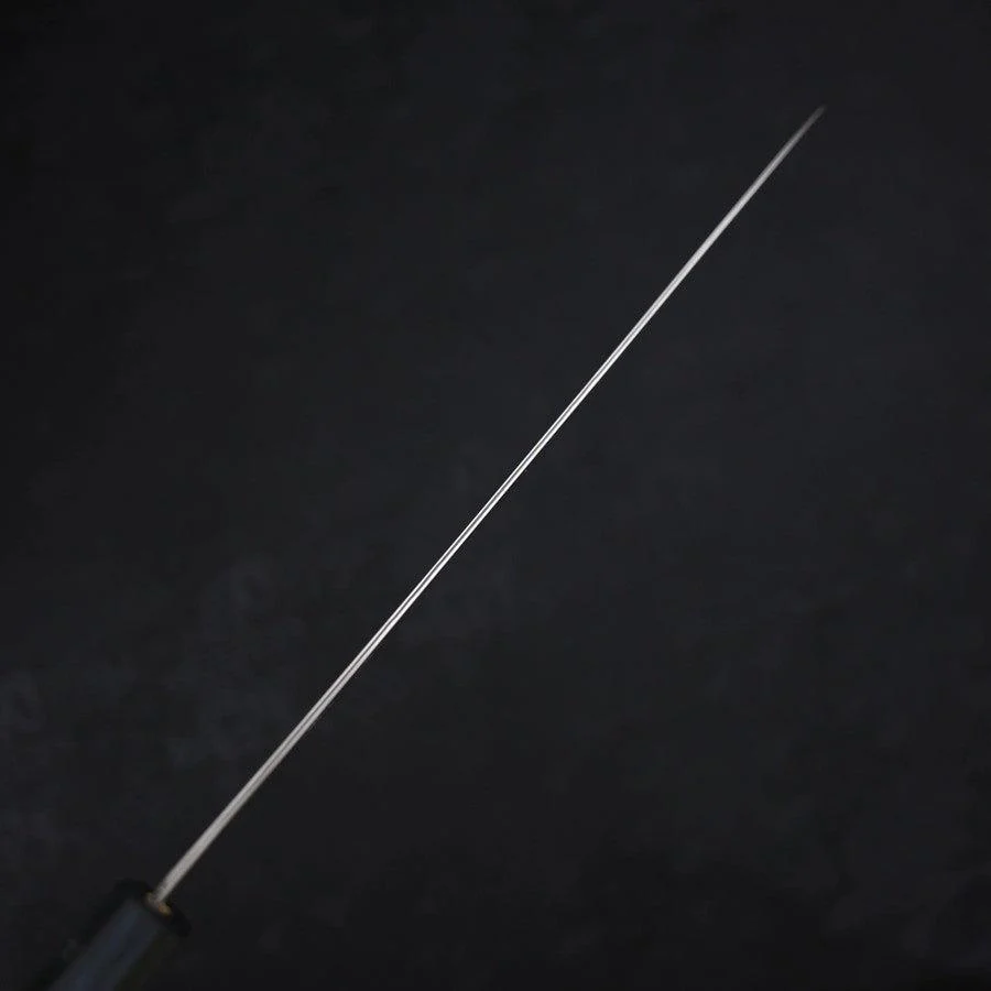 Sujihiki AUS-10 Wellen-Damast Dunkelblauer Urushi Griff 240mm - Image 5