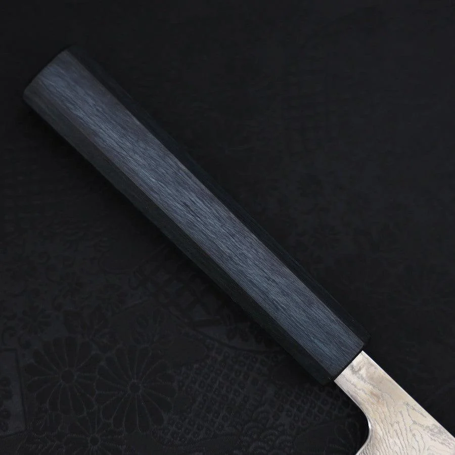 Sujihiki AUS-10 Wellen-Damast Dunkelblauer Urushi Griff 240mm - Image 6