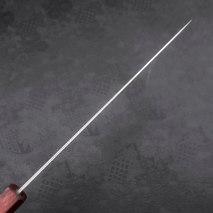 Sujihiki AUS-10 Wellen-Damast Lila Urushi Griff 240mm - Image 5