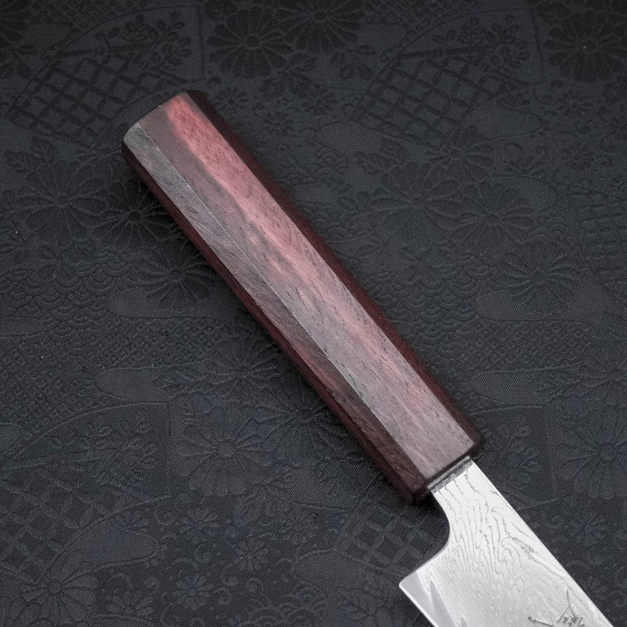 Sujihiki AUS-10 Wellen-Damast Lila Urushi Griff 240mm - Image 6