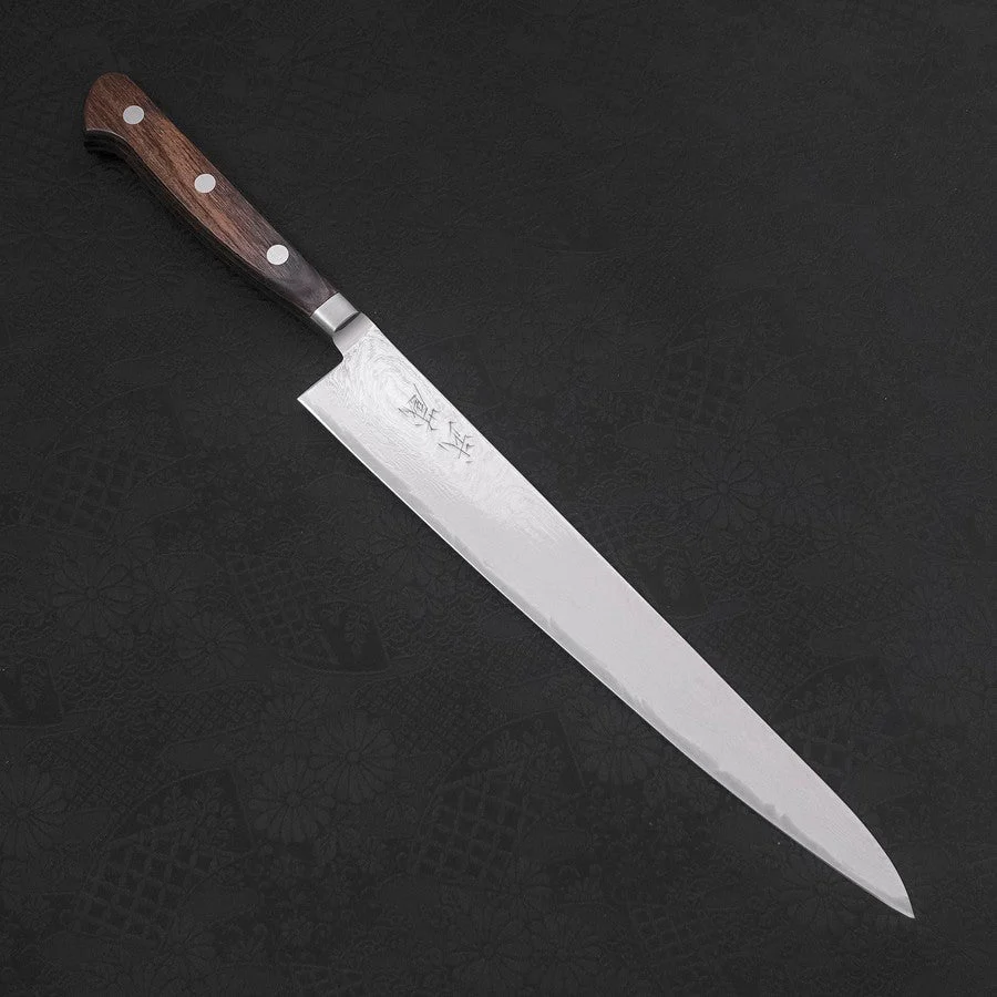 Sujihiki AUS-10 Wellen-Nickel-Damast Westlicher Griff 240mm