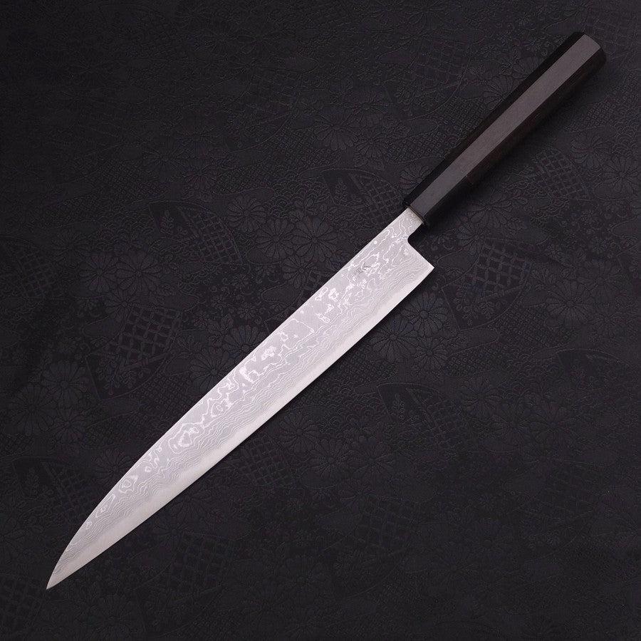 Sujihiki Blue Steel #2 Damast Büffelhorn und Ebenholz Griff 270mm - Image 2