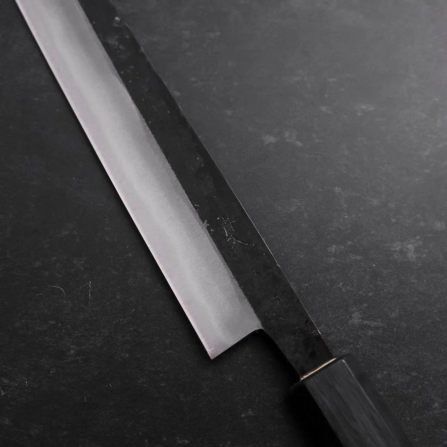 Sujihiki Blue Steel #2 Kurouchi Dunkelblauer Urushi Griff 210mm - Image 3