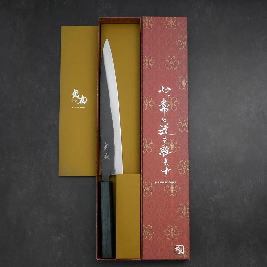 Sujihiki Blue Steel #2 Kurouchi Sumi Urushi Griff 240mm - Image 8