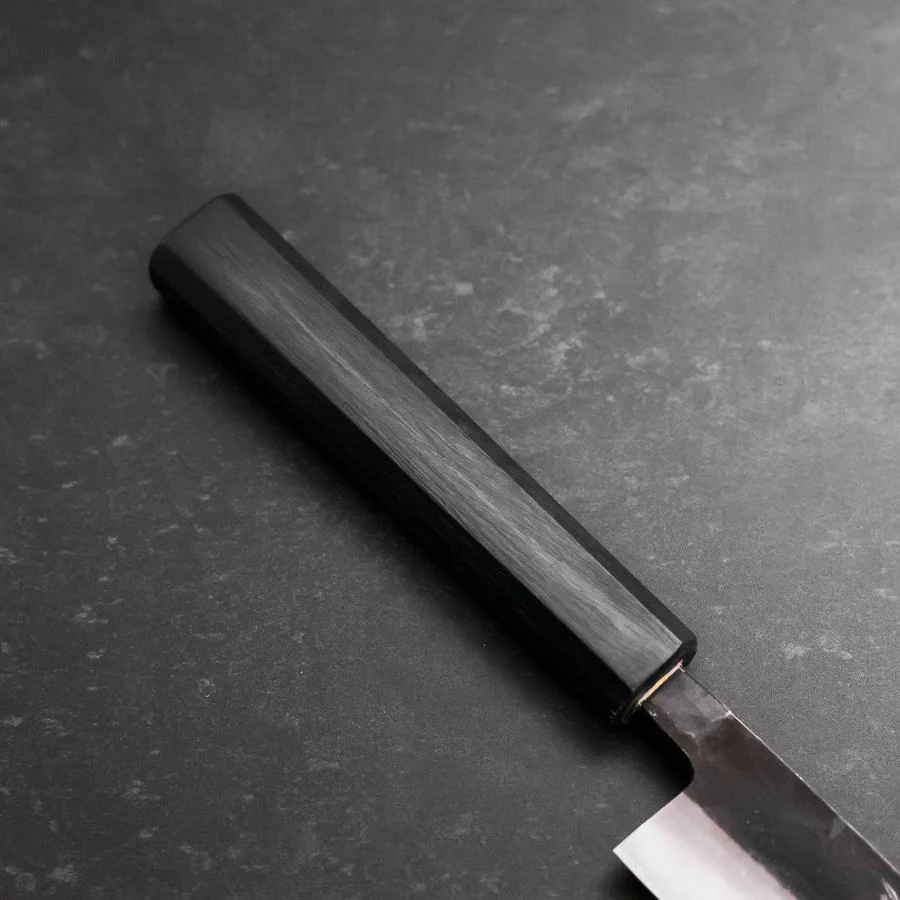Sujihiki Blue Steel #2 Kurouchi Dunkelblauer Urushi Griff 240mm - Image 6