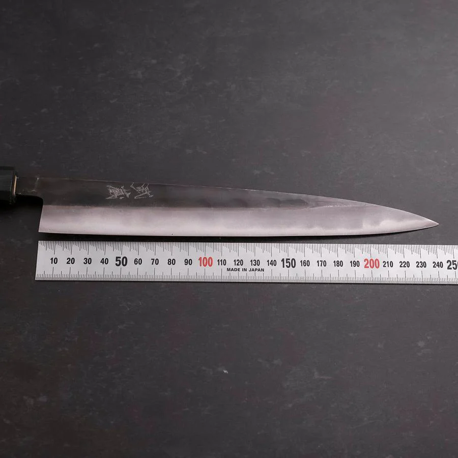 Sujihiki Blue Steel #2 Kurouchi Dunkelblauer Urushi Griff 240mm - Image 7