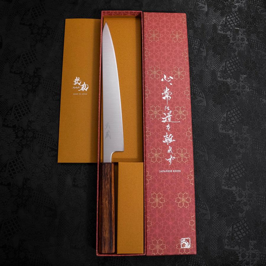 Sujihiki Blue Super Edelstahlummantelung Poliert Sumi Urushi Griff 240mm - Image 8