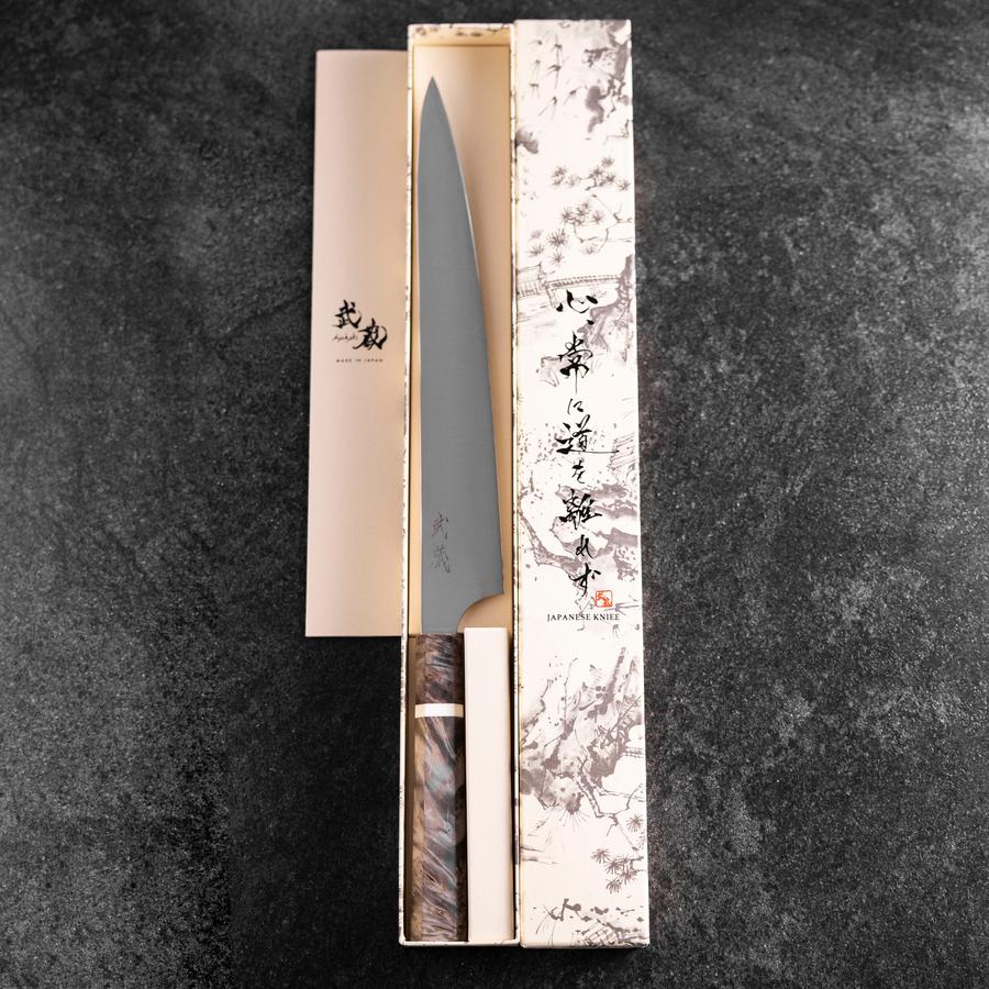 Sujihiki Blue Super Poliert Ahornholz Griff 270mm - Image 8
