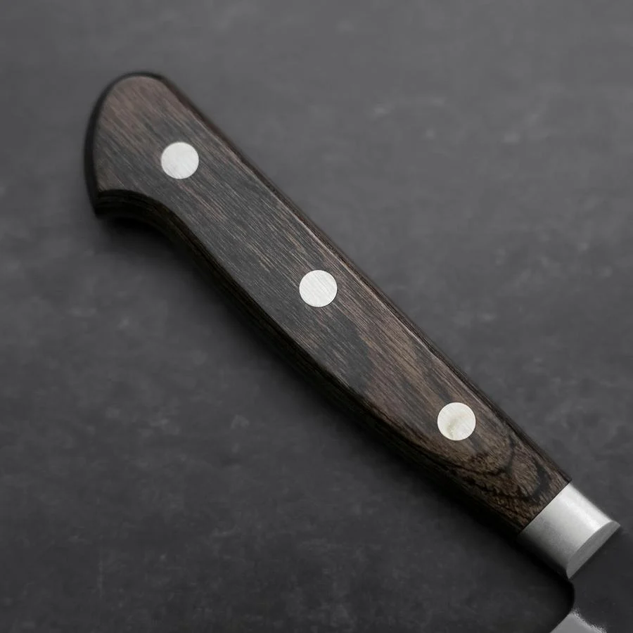 Sujihiki Edelstahlummantelung Blue Super Kurouchi Tsuchime Brauner Westlicher Griff 240mm - Image 6