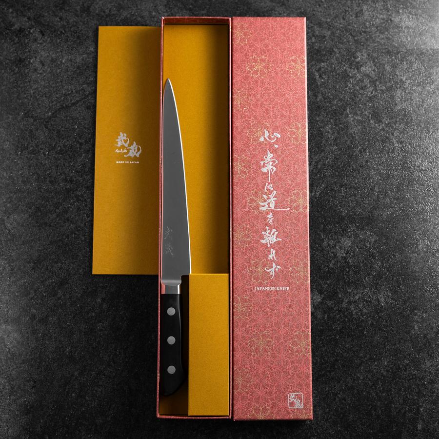 Sujihiki Molybdän Poliert Schwarzer Westlicher Griff 210mm - Image 8