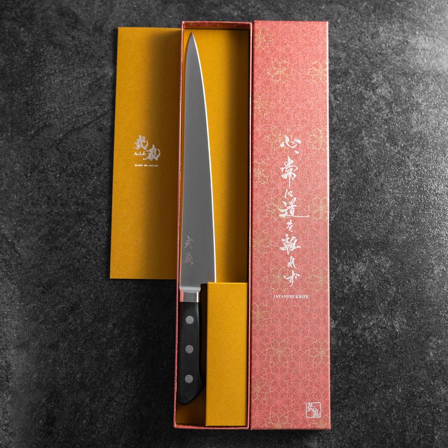 Sujihiki Molybdän Poliert Schwarzer Westlicher Griff  270mm - Image 8