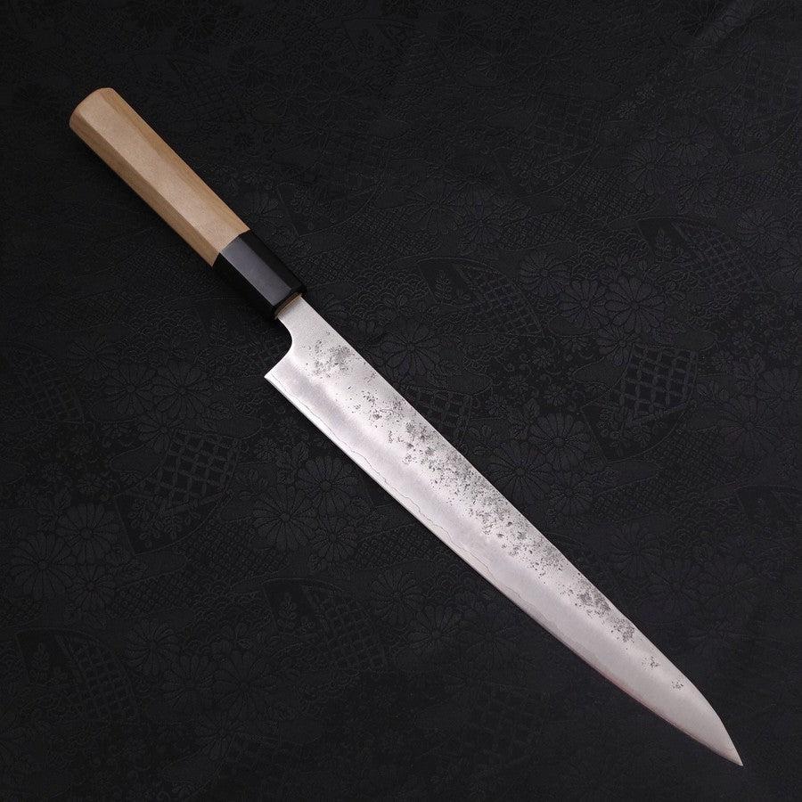 Sujihiki Silver Steel #3 Nashiji Büffelhorn und Magnolienholz Griff 240mm